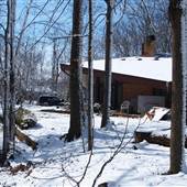 The Bruno Leon's glass house in the woods